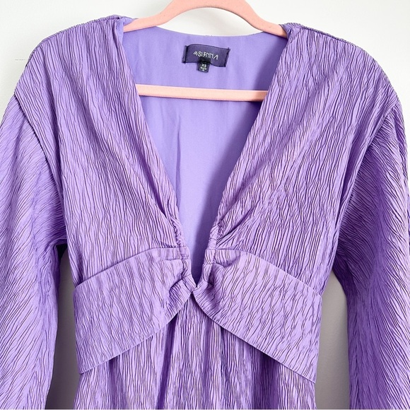 4SI3NNA Purple Aurelie Long Sleeve Minidress sz XS - Picture 6 of 10